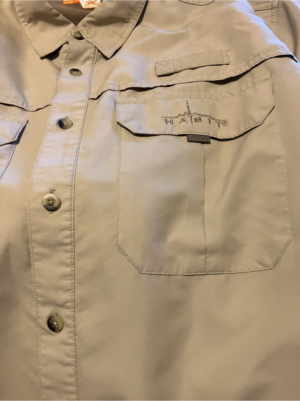 Habits Men's Casual Button-Down Shirt in Khaki